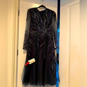 NWT Mac Duggal Style#A11136 Size 8 Navy Blue  No Flaws. Never worn MSRP $538.00